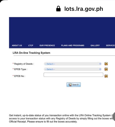 www.lra.gov.ph tracking|LRA On.